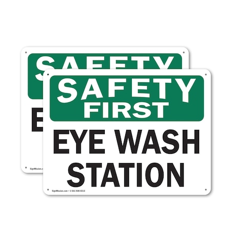 Signmission Eye Wash Station, 14 in W x Rectangle, Aluminum OS-2PACK-CL-A-1014-L-20008
